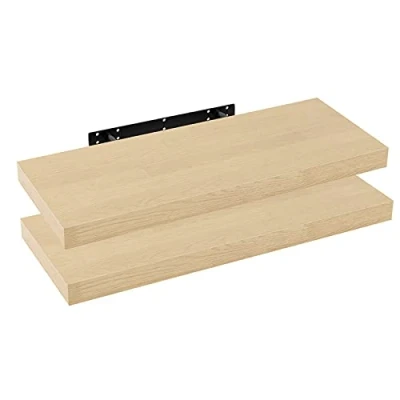 Imagen de WOLTU Estanteria Pared, Estante Flotante, Juego de 2 Pared Madera MDF, para salón, Cocina, Pasillo RG9318kei