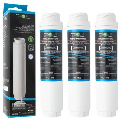 Imagen de FilterLogic FFL 110B 3x Filtro de agua compatible con BALAY SIEMENS BOSCH NEFF UltraClarity 11034151 KSZ50UC0 Cartucho filtrante para frigorífico americano Ultra Clarity carbón cativo Water Filter