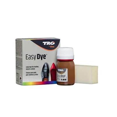 Imagen de TRG The One Tinte para Calzado y Complementos de Piel Tintura zapatos Piel, Lona Sintética con Esponja aplicadora Easy dye #149 Cognac, 25ml