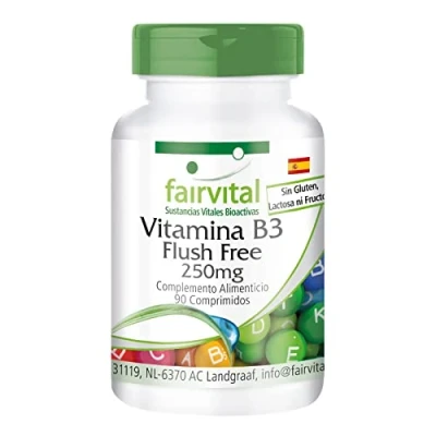 Imagen de Fairvital Vitamina B3 250mg Niacina Flush Free No ruborizante VEGANA 90 Comprimidos Calidad Alemana