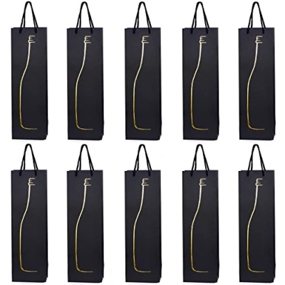 Imagen de 10 bolsas para botellas, de regalo vino, prosecco y champán 40 x 12 9 cm Silueta