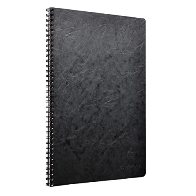 Imagen de Clairefontaine 781421C Un Cahier à Spirale Noir A4 21x29,7 cm 100 Pages Petits Carreaux Papier Blanc 90 g Couverture Carte Lustrée Grain Cuir Collection Age Bag