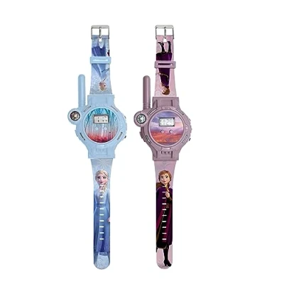 Imagen de Lexibook, Frozen, Relojes Walkie Talkies, 2 Piezas, Alcance hasta 200m/600 pies, Linterna, brújula, Recargable, Azul/Morado, DMWTW1FZ