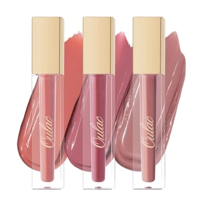 Imagen de OULAC Kit de Pintalabios Líquidos Mate Set 3 Tonos Larga Duración Textura Cremosa &amp; Cobertura Total Resistente a Transferencias Vegano 4,5ml *3