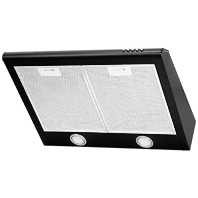 Imagen de 4big.fun campana extractora CH591BL6, extractora, 60 cm de ancho, color negro, carcasa acero inoxidable, iluminación LED [clase energética C]