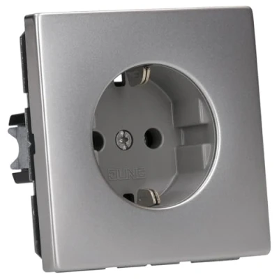 Imagen de JUNG ES 1520 Tipo F Acero inoxidable Caja de tomacorriente registradora