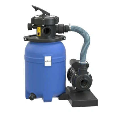 Imagen de WilTec Sistema de Filtro Arena 180W Tanque filtrado 14l y Bomba autocebante 9000L/h Piscina