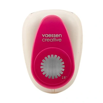 Imagen de Vaessen Creative Perforadora con diseño de círculo, diámetro 5,8 cm, para manualidades, papel arcilla, scrapbooking o decoupage