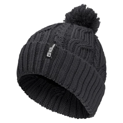 Imagen de Jack Wolfskin Gorro con pompón Boina, Negro, Talla única Unisex Adulto