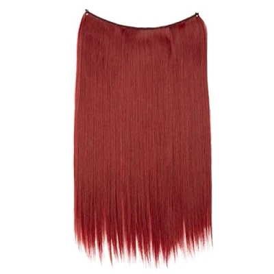 Imagen de CAISHA 50cm 1 Trama Extensión Con Banda Elástica De Cabello Postizo Liso Resistente Al Calor Rojo E118