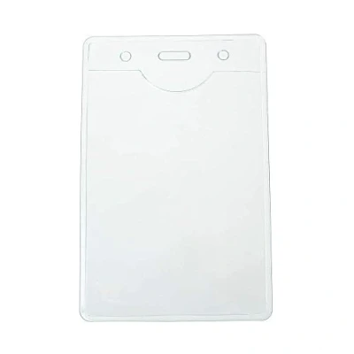 Imagen de CKB Ltd Lote de 10 fundas plástico transparente para tarjeta identificación, formato vertical, 12,5 x 8 cm