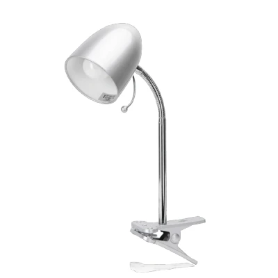 Imagen de Aigostar Lámpara de Escritorio con Pinza Retro， Lampara Lectura sin Bombilla， Flexo LED para Cama Compatible Bombillas Modelo E27 (Máx. 240V)， cable 153 cm， Plata
