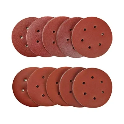 Imagen de Disco De Lija, SPTA 100 Piezas Discos Pulir ø 150 mm Grano Cada 10x 40/80/120/180/320/400/600/800/1500/2000 para Lijadora orbital,lijadoras excéntricas 6 Agujeros Papel Lija OSDPS6M100