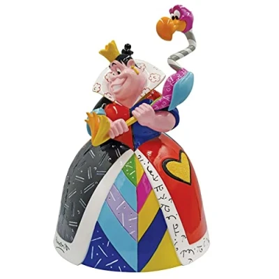 Imagen de Enesco Disney por Romero Britto Alice in Wonderland Queen of Hearts Holding Flamingo Mallet Figurita, 8.27 Pulgadas, Multicolor