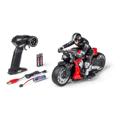 Imagen de Carson 500404281 RC Devil Bike 100% RTR roja Moto teledirigida, 50 Minutos de conducción, RC, Regalo para niños