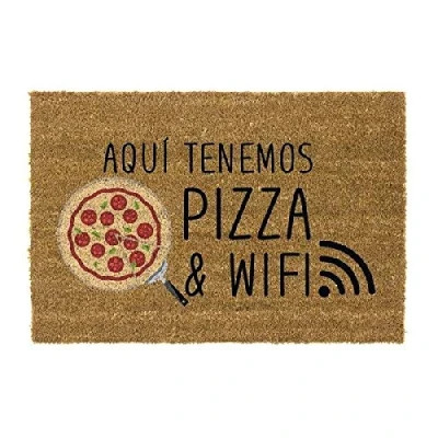 Imagen de DCASA Pizza&amp; WiFi Referencia DC Felpudos Textiles del hogar Unisex Adulto, Multicolor (Multicolor), única