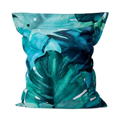 Imagen de Lumaland Puff Pera Gigante Bean Bag XXL para Interior &amp; Exterior con Funda Lavable 140cm x 180cm Bolsa de Frijoles rellenable Incl. 380 litros Perlas EPS [Galaxia]