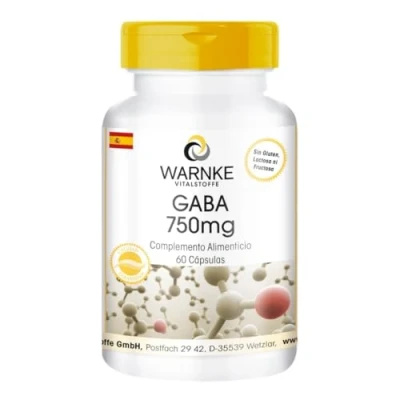 Imagen de GABA 750mg Ácido Gama Aminobutírico Vegano 60 Cápsulas Warnke Vitalstoffe Calidad de farmacia alemana