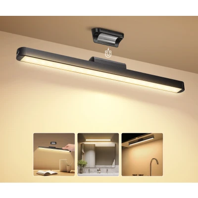 Imagen de Aigostar Luz Led Armario Magnética, Espejo Baño, Luces Recargables USB Adhesiva de ángulo Ajustable, 4000K Blanca Calida Lámpara Espejo, Cocina Bajo Mueble, Barra