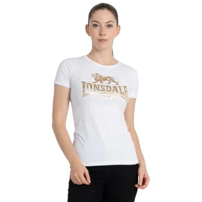 Imagen de Lonsdale Bantry Camiseta estampada, Mujer, Talla: Medium, White