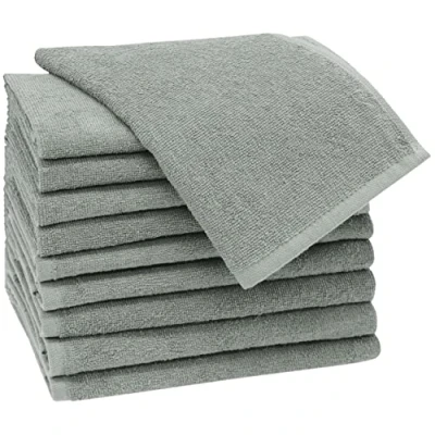 Imagen de ZOLLNER 10 Toallas de tocador algodón 100%, 30x50 cm, Gris Claro, 400 g/m²
