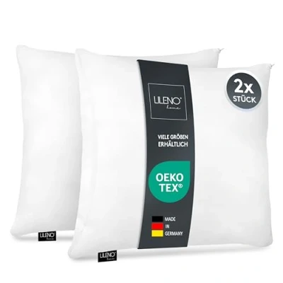 Imagen de LILENO HOME cojín de microfibra 60 x cm [juego 2] lavable hasta 95 grados con cremallera Almohada como relleno para cama o decorativo sofá y