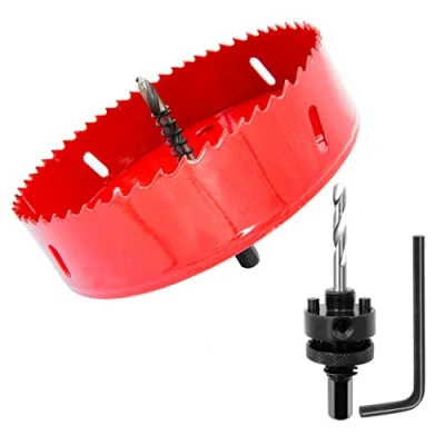Imagen de Corona 145mm, LAIWEI Cortador de agujeros eje resistente para perforar madera, perfil aluminio, PVC y otros materiales