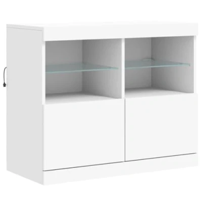 Imagen de vidaXL Aparador con Luces LED Blanco 81x37x67 cm