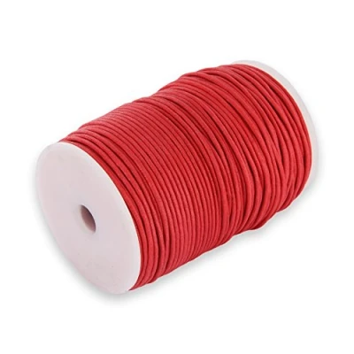 Imagen de Auroris 100 m Rollo de Cinta algodón Redondo 1 mm Color: Rojo