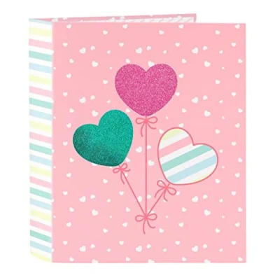 Imagen de Blackfit8 Carpeta de Folio 4 Anillas, Ideal para Niños Diferentes Edades, Cómoda y Versátil, Calidad Resistencia, 27x6x33 cm, Color Rosa