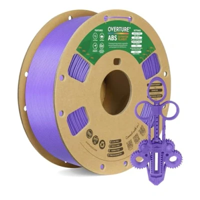 Imagen de OVERTURE Filamento ABS 1,75mm, de Impresora 3D 1kg Carrete (2,2lbs) Resistente al Calor, Precisión Dimensional +/ 0.02 mm, Compatible con la Mayoría las Impresoras FDM (Púrpura)