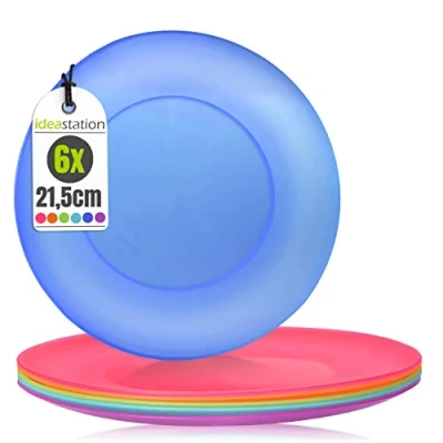 Imagen de idea station Neo platos plastico 6 x 21.5 cm colores bebe vajilla infantil plato camping