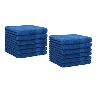 Imagen de Betz Paquete de 12 Toallas tocador Palermo tamaño 30x50cm 100% algodón (Azul)