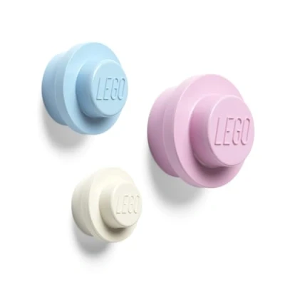 Imagen de Room Copenhagen LEGO Juego de colgadores Pared (Blanco, Azul Claro, Rosa), Mezcla, pequeño, Mediano, Grande, Small, Medium, Large