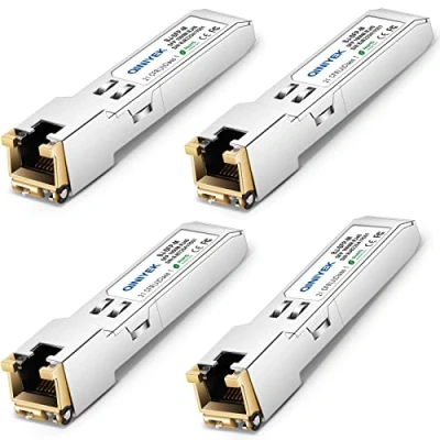 Imagen de QINIYEK 1.25G SFP T, 1000BASE T RJ45 de Cobre para Cisco GLC T/SFP GE Ubiquiti UF 1G, Netgear, Supermicro, hasta 100 m (Paquete 4)