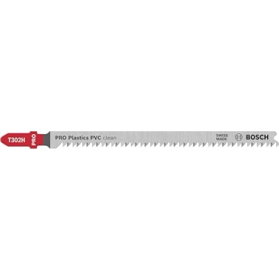 Imagen de Bosch Professional 3x Hojas de Sierra calar T 302 H Clean for PVC (para Planchas PVC, PA y PS, accesorios calar)
