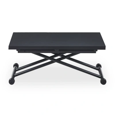 Imagen de Menzzo Carrera B2219S Mesa de centro, contemporánea, abatible, madera y metal, 57/100 x 100/114,2 39/76,3 cm, negro carbón