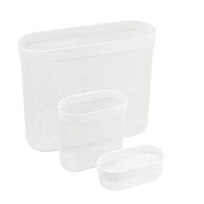Imagen de Ikea SKADIS Cestas de almacenamiento malla (se adapta a tablero clavijas SKADIS), color blanco, acero, 505.177.60, paquete 3, 24 x 21 9 cm