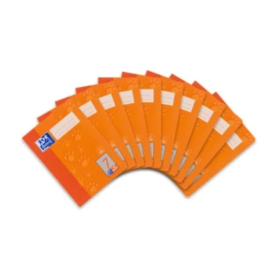 Imagen de Oxford 100050380 Cuaderno (10 unidades, A5, clase 7, cuadriculado, 7 mm, 32 hojas, 90 g/m2), color naranja