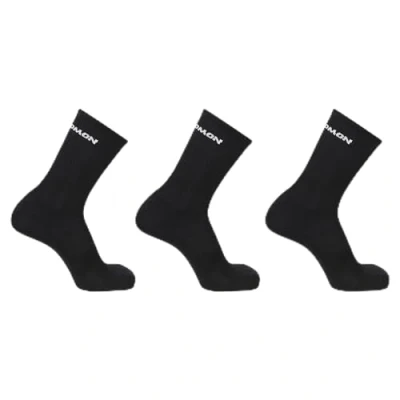 Imagen de Salomon Flow Crew 3 pack Calcetines Trail Running Senderismo MTB, Unisexo, No se mueve, Comodidad protectora, Amortiguación, Negro, 45 47
