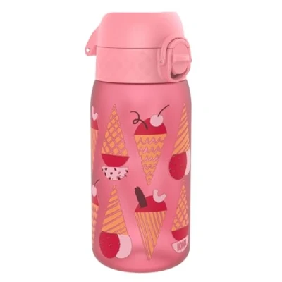 Imagen de ion8 Botella de Agua para Niños, 350ml, a Prueba Fugas, Fácil Abrir, Cerradura Segura, Apta Lavavajillas, Sin BPA, Asa Transporte, Limpiar, Neutro en Carbono, DiseñoHelado