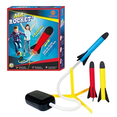 Imagen de Paul Günther 1556 Juego de cohetes Air Rocket² con bomba arranque y 3 espuma, para niños a partir 4 años, muy divertido en la playa, el jardín o parque