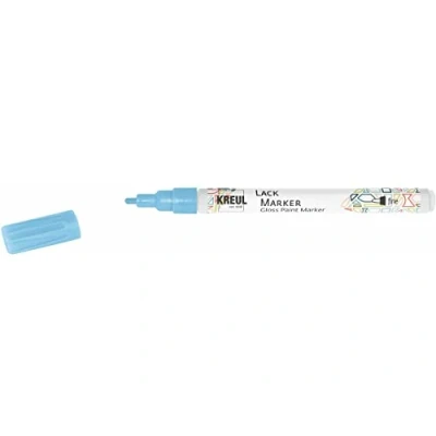Imagen de Kreul 47219 Crayón de laca fino azul claro, con punta redonda ancho trazo 1 2 mm, para diseñar, etiquetar y decorar pequeños originales regalos, tarjetas, etc.
