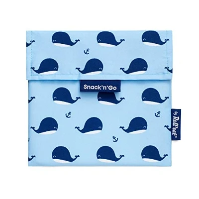 Imagen de Roll&#039;eat ® Porta Sandwich Reutilizable, Bolsa Ecológica sin BPA, Bocadillo de Color Whales Snack&#039;n&#039;Go Animals