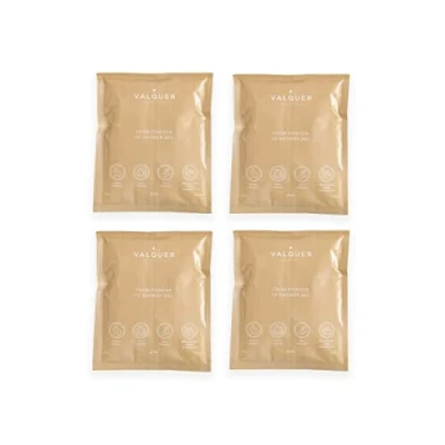 Imagen de Valquer Laboratorios Shake pack 4 Geles de baño sostenibles. gel corporal refill. Una botella = Infinidad geles. Zero Waste. 25 gramos 400 ml sobres Air gr