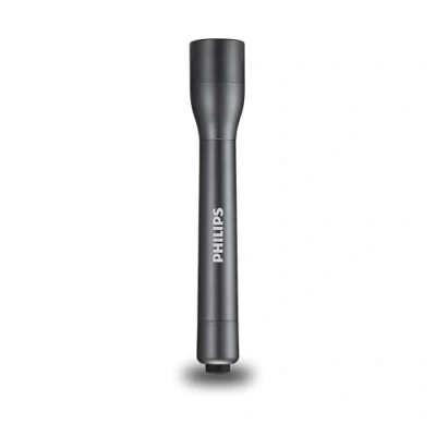 Imagen de Philips SFL4002T/10 Linterna LED, 110 Lúmenes, Hasta 5 Horas de Reproducción, Resistente al Agua IPX4, Color Negro (2 Pilas AA Incluidas)