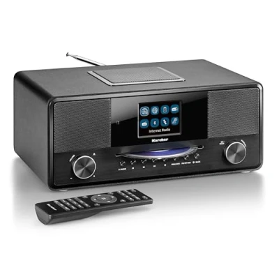 Imagen de Karcher Dab 9000CDi Radio por Internet con Reproductor de CD (Dab+/FM RDS, WiFi y Bluetooth, Puerto USB, Entrada Auxiliar, Despertador Alarma Dual, subwoofer Integrado), Color Negro