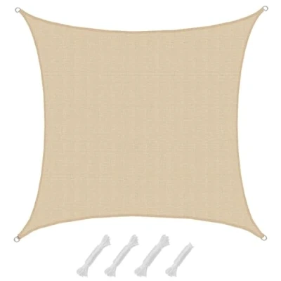 Imagen de AMANKA Toldo Vela Rectangular 5x5 90% Protección UV Permeable para Exterior Tela Sombra Pergola Solar Lona Camping Toldos de Piscinas 4m