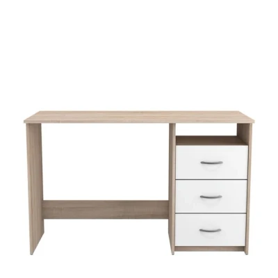 Imagen de Miroytengo Mesa Escritorio Juvenil con Cajones y Hueco de almacenaje Color Roble Blanco Efecto Madera 123x50 cm