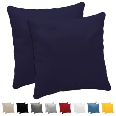 Imagen de Dreamzie Funda Almohada 30x30 (Juego de 2) Azul Oscuro para Las Almohadas 30 x cm 100% Algodon Jersey Cojin Cama Protector